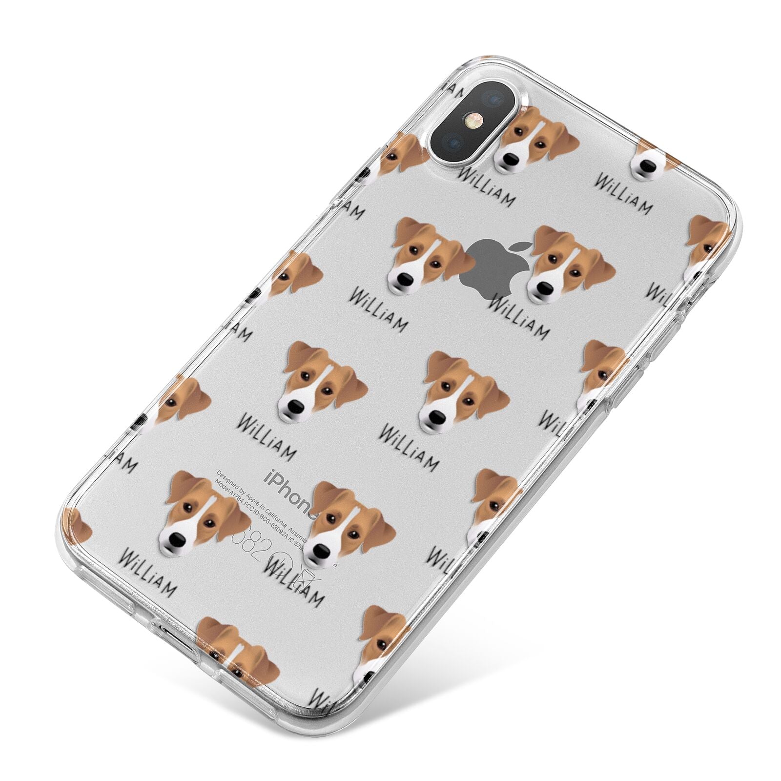 Parson Russell Terrier Icon with Name iPhone X Bumper Case on Silver iPhone