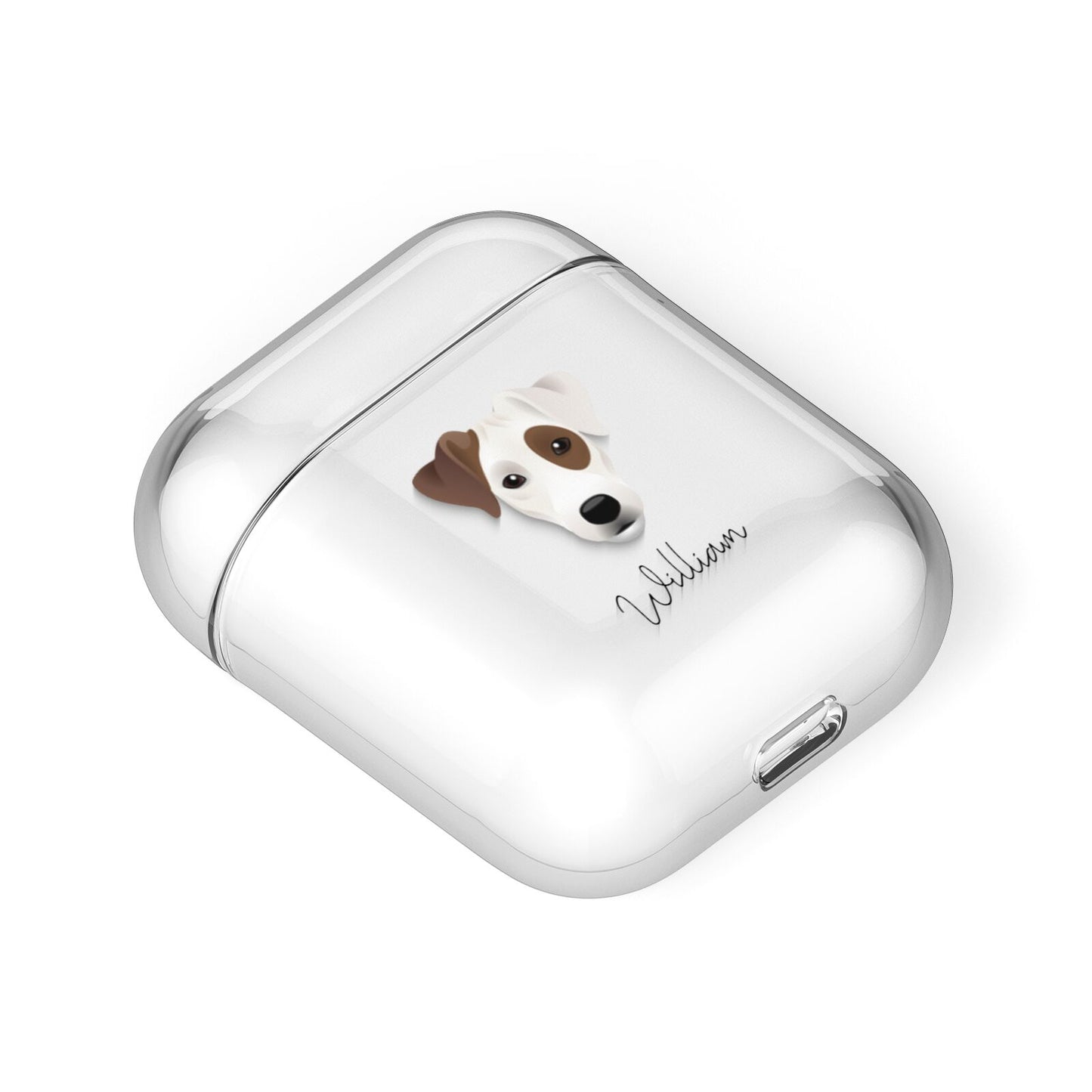 Parson Russell Terrier Personalised AirPods Case Laid Flat