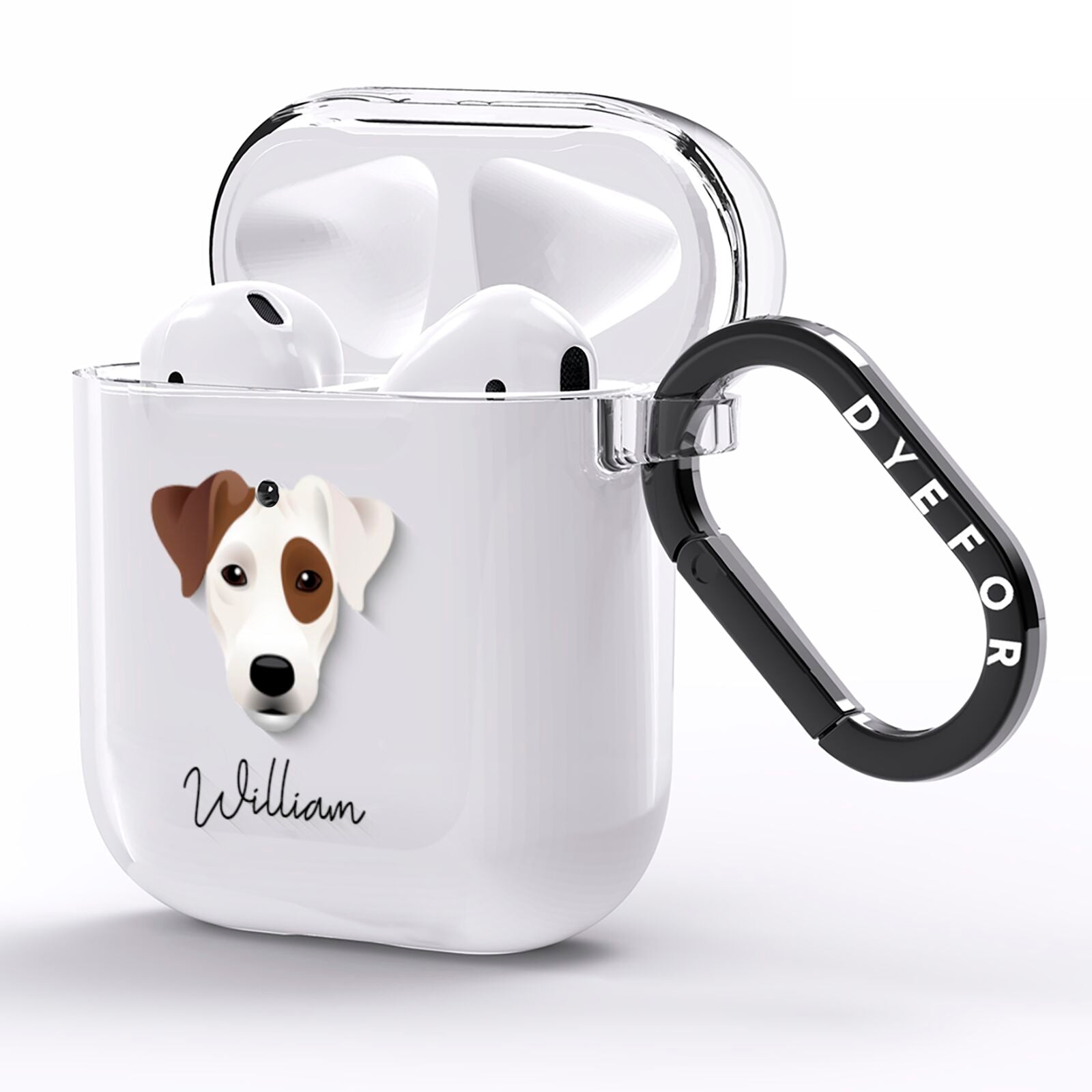 Parson Russell Terrier Personalised AirPods Clear Case Side Image
