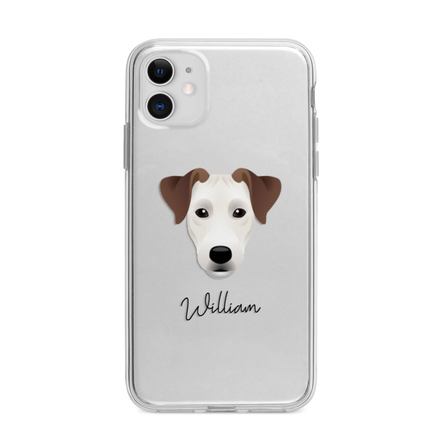 Parson Russell Terrier Personalised Apple iPhone 11 in White with Bumper Case