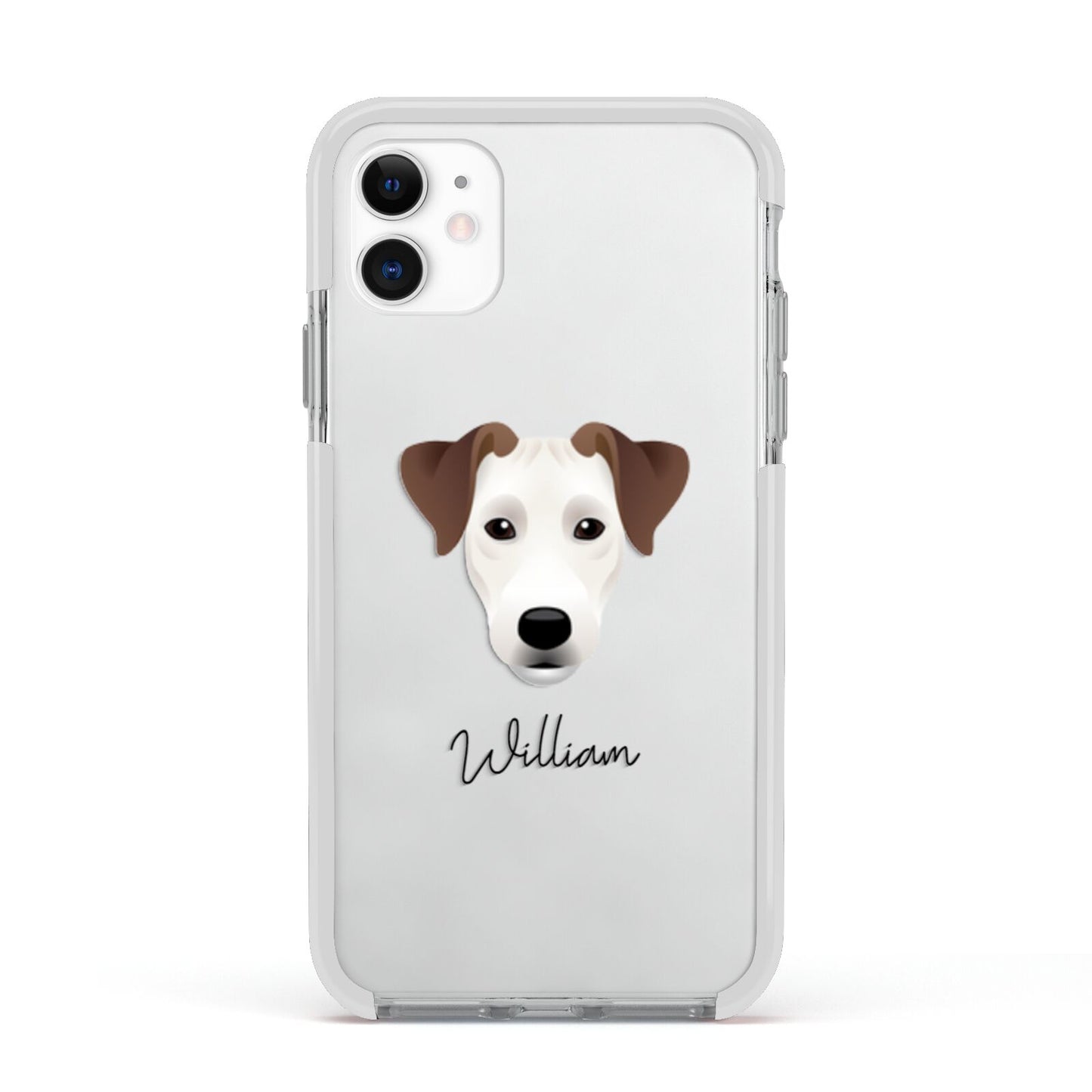 Parson Russell Terrier Personalised Apple iPhone 11 in White with White Impact Case