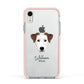 Parson Russell Terrier Personalised Apple iPhone XR Impact Case Pink Edge on Silver Phone