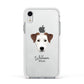 Parson Russell Terrier Personalised Apple iPhone XR Impact Case White Edge on Silver Phone
