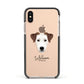 Parson Russell Terrier Personalised Apple iPhone Xs Impact Case Black Edge on Gold Phone