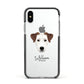 Parson Russell Terrier Personalised Apple iPhone Xs Impact Case Black Edge on Silver Phone