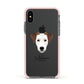 Parson Russell Terrier Personalised Apple iPhone Xs Impact Case Pink Edge on Black Phone