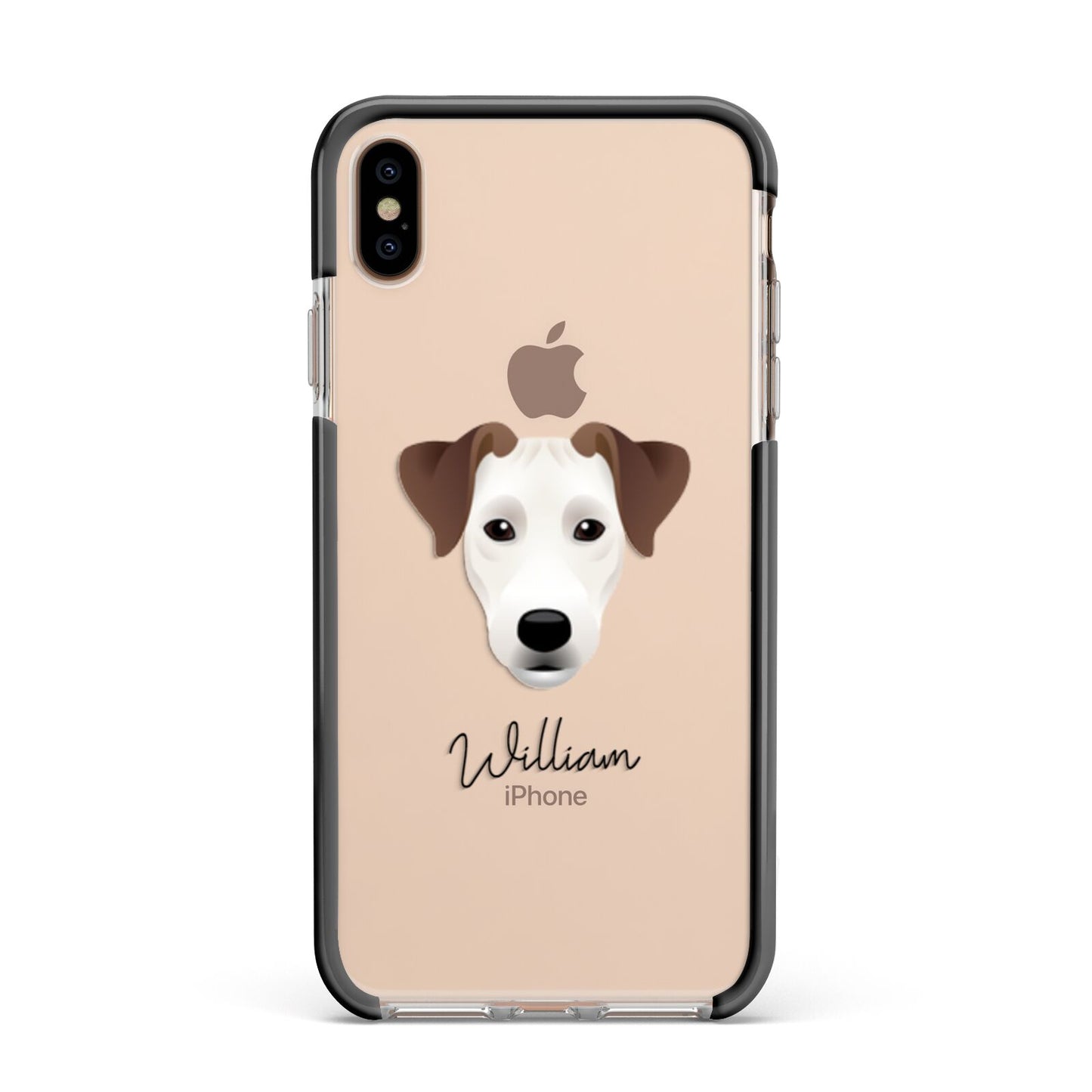 Parson Russell Terrier Personalised Apple iPhone Xs Max Impact Case Black Edge on Gold Phone