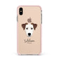 Parson Russell Terrier Personalised Apple iPhone Xs Max Impact Case Pink Edge on Gold Phone