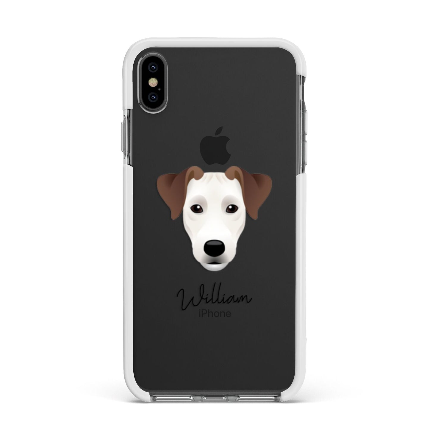 Parson Russell Terrier Personalised Apple iPhone Xs Max Impact Case White Edge on Black Phone