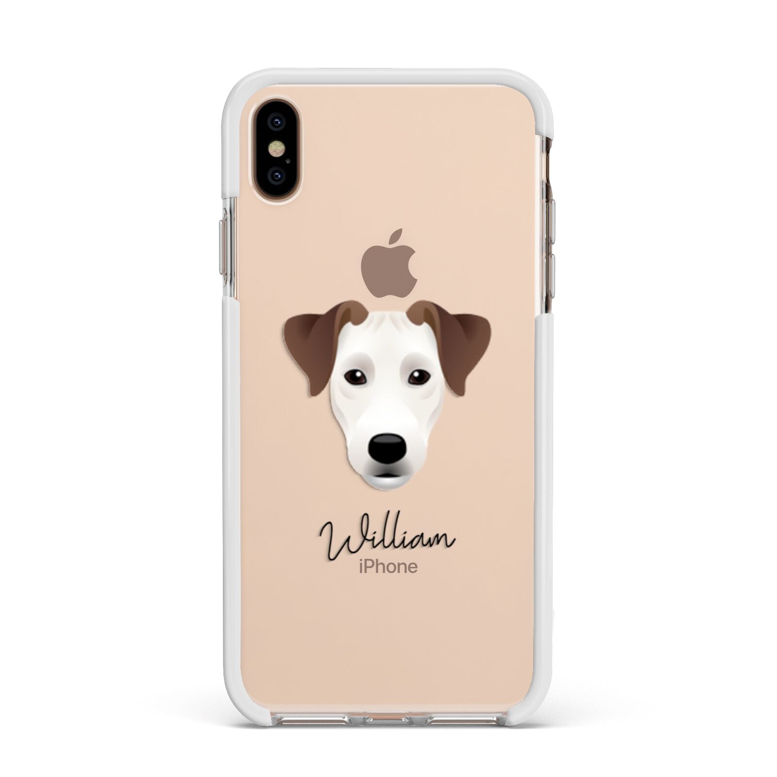 Parson Russell Terrier Personalised Apple iPhone Xs Max Impact Case White Edge on Gold Phone
