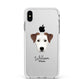 Parson Russell Terrier Personalised Apple iPhone Xs Max Impact Case White Edge on Silver Phone