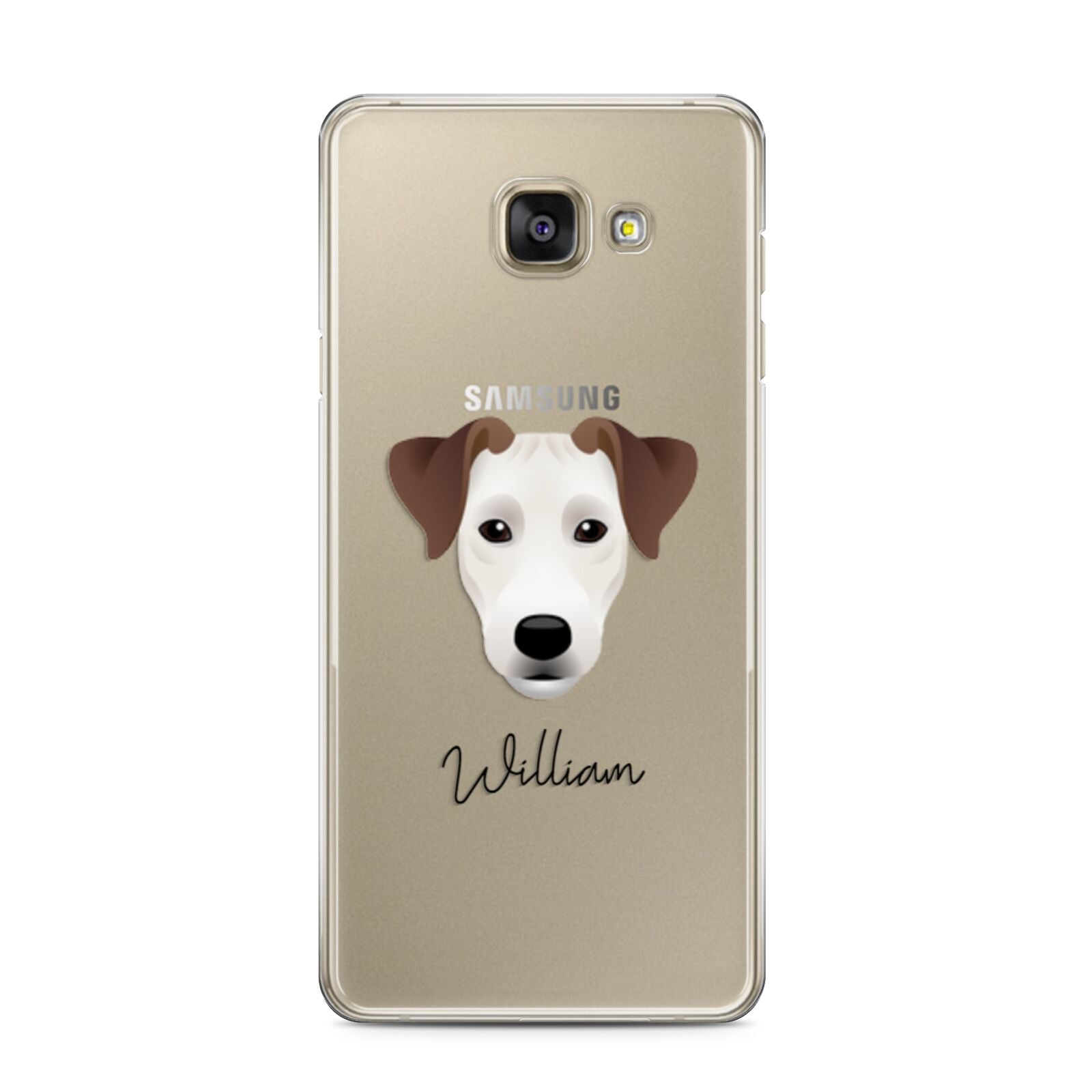 Parson Russell Terrier Personalised Samsung Galaxy A3 2016 Case on gold phone