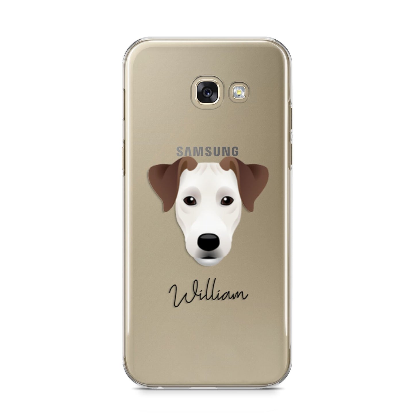 Parson Russell Terrier Personalised Samsung Galaxy A5 2017 Case on gold phone