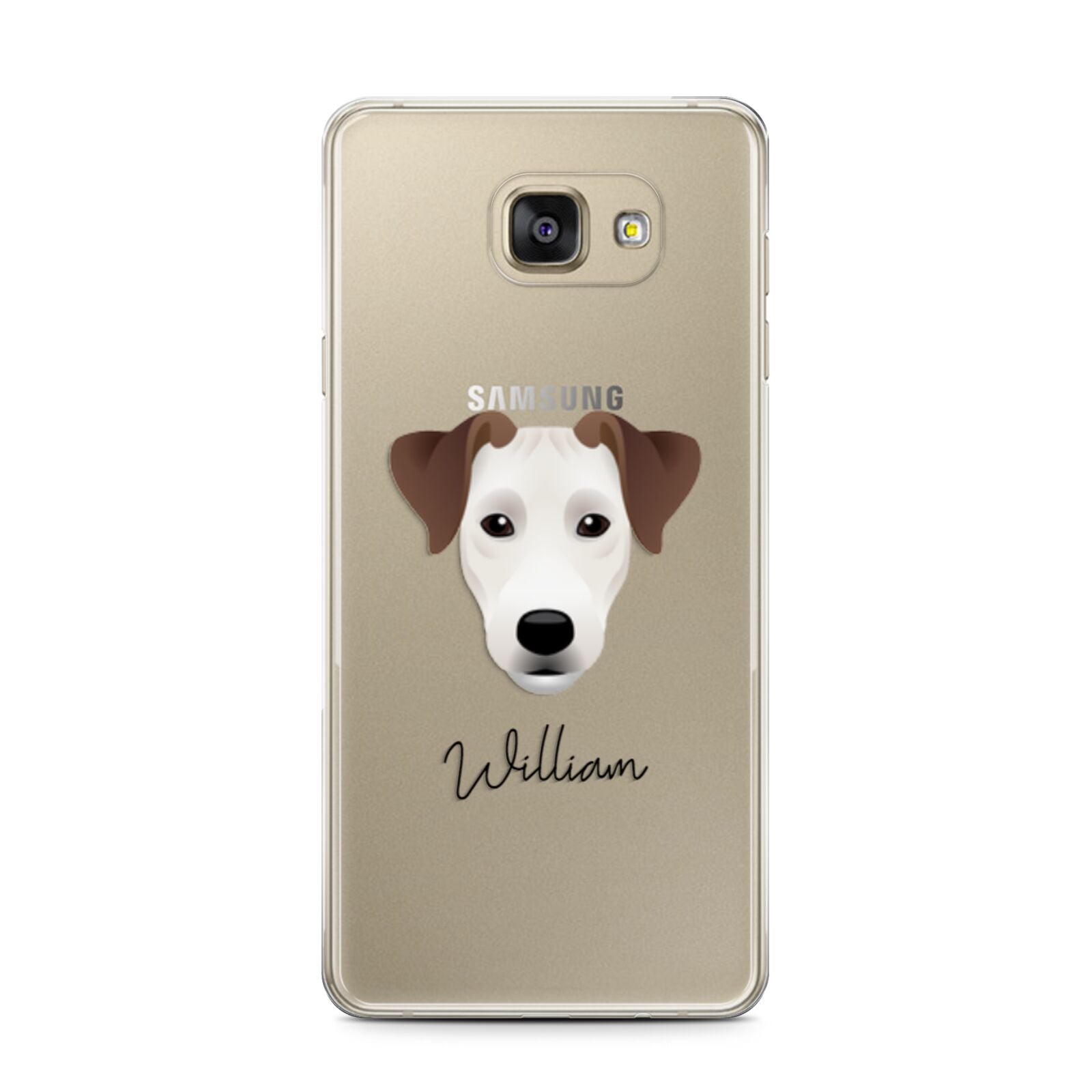 Parson Russell Terrier Personalised Samsung Galaxy A7 2016 Case on gold phone