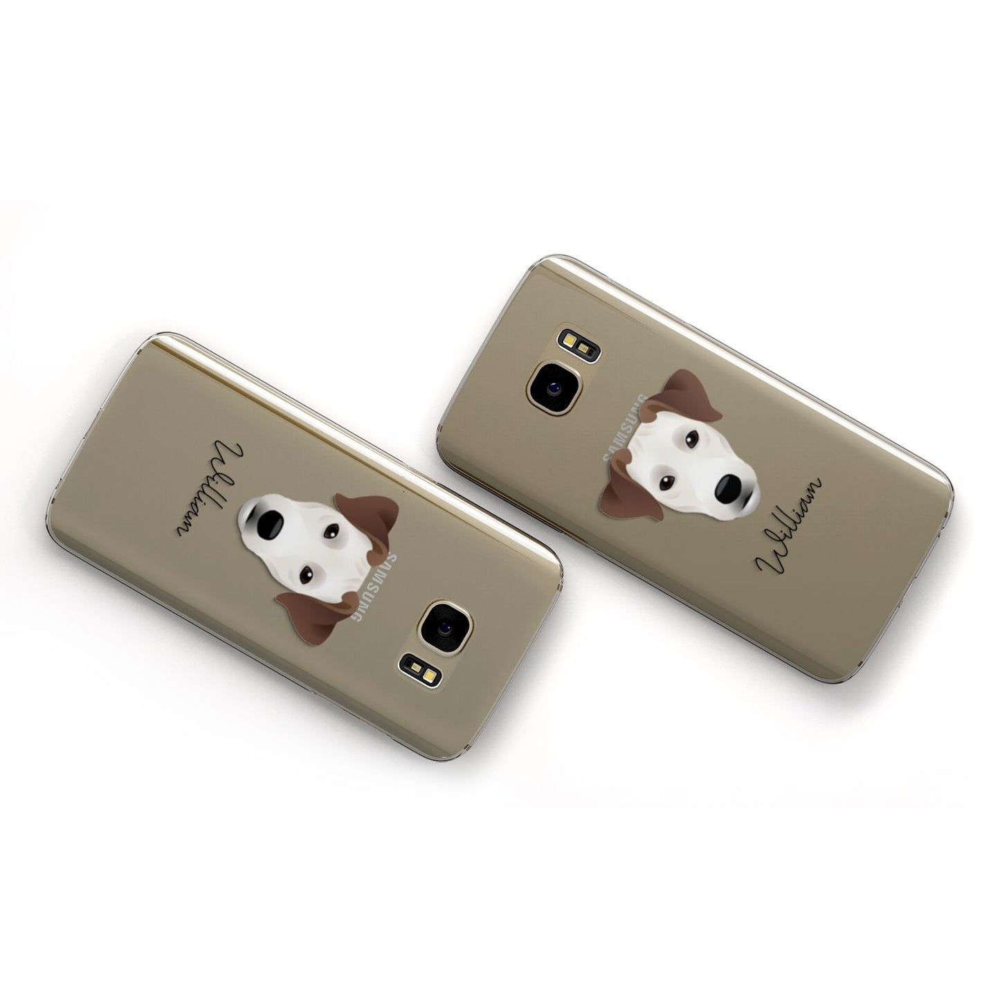 Parson Russell Terrier Personalised Samsung Galaxy Case Flat Overview
