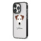 Parson Russell Terrier Personalised iPhone 13 Pro Black Impact Case Side Angle on Silver phone
