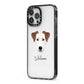Parson Russell Terrier Personalised iPhone 13 Pro Max Black Impact Case Side Angle on Silver phone