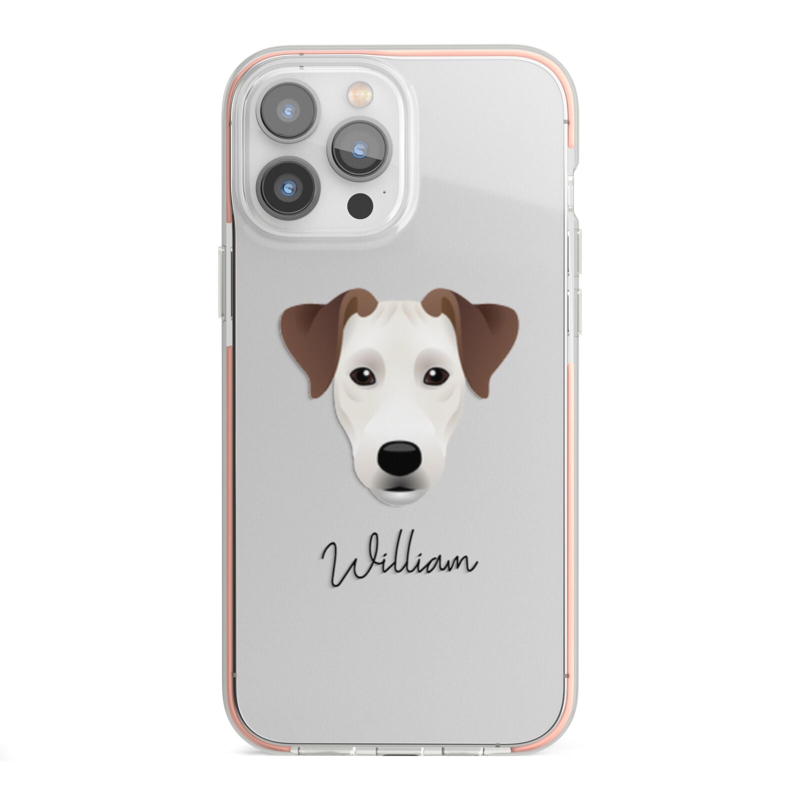 Parson Russell Terrier Personalised iPhone 13 Pro Max TPU Impact Case with Pink Edges