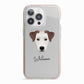 Parson Russell Terrier Personalised iPhone 13 Pro TPU Impact Case with Pink Edges