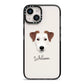 Parson Russell Terrier Personalised iPhone 14 Black Impact Case on Silver phone