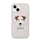 Parson Russell Terrier Personalised iPhone 14 Glitter Tough Case Starlight