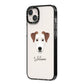 Parson Russell Terrier Personalised iPhone 14 Plus Black Impact Case Side Angle on Silver phone