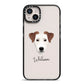 Parson Russell Terrier Personalised iPhone 14 Plus Black Impact Case on Silver phone