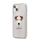 Parson Russell Terrier Personalised iPhone 14 Plus Glitter Tough Case Starlight Angled Image