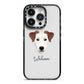 Parson Russell Terrier Personalised iPhone 14 Pro Black Impact Case on Silver phone