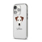 Parson Russell Terrier Personalised iPhone 14 Pro Clear Tough Case Silver Angled Image