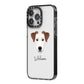 Parson Russell Terrier Personalised iPhone 14 Pro Max Black Impact Case Side Angle on Silver phone