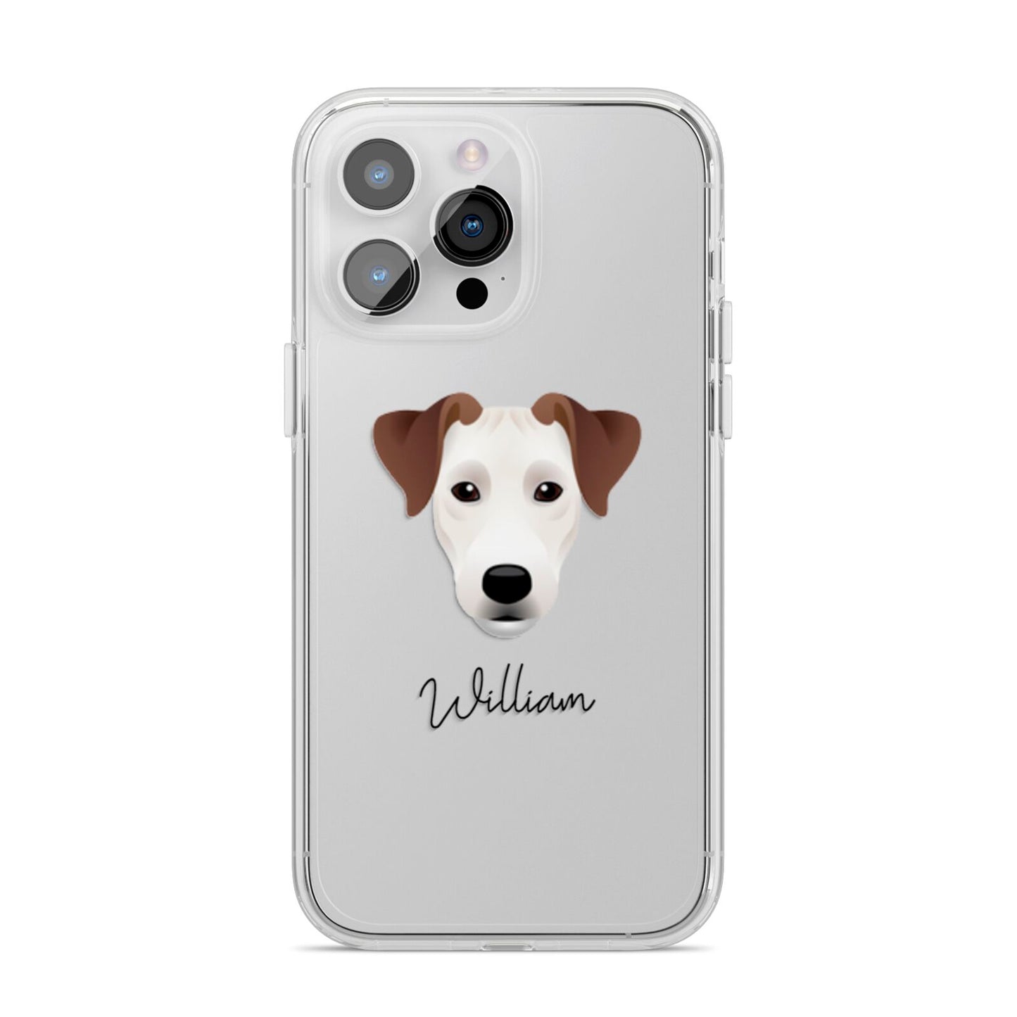 Parson Russell Terrier Personalised iPhone 14 Pro Max Clear Tough Case Silver