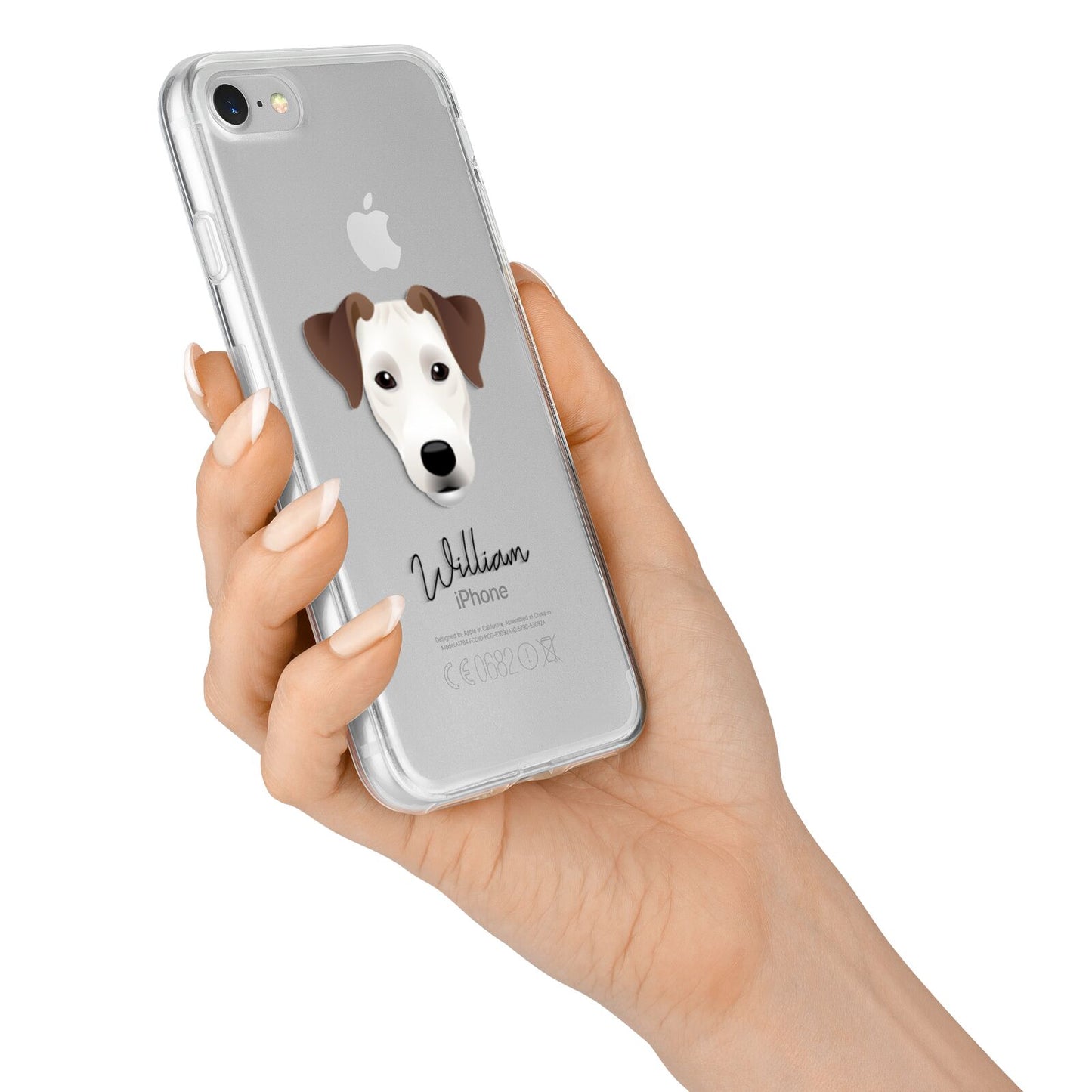 Parson Russell Terrier Personalised iPhone 7 Bumper Case on Silver iPhone Alternative Image