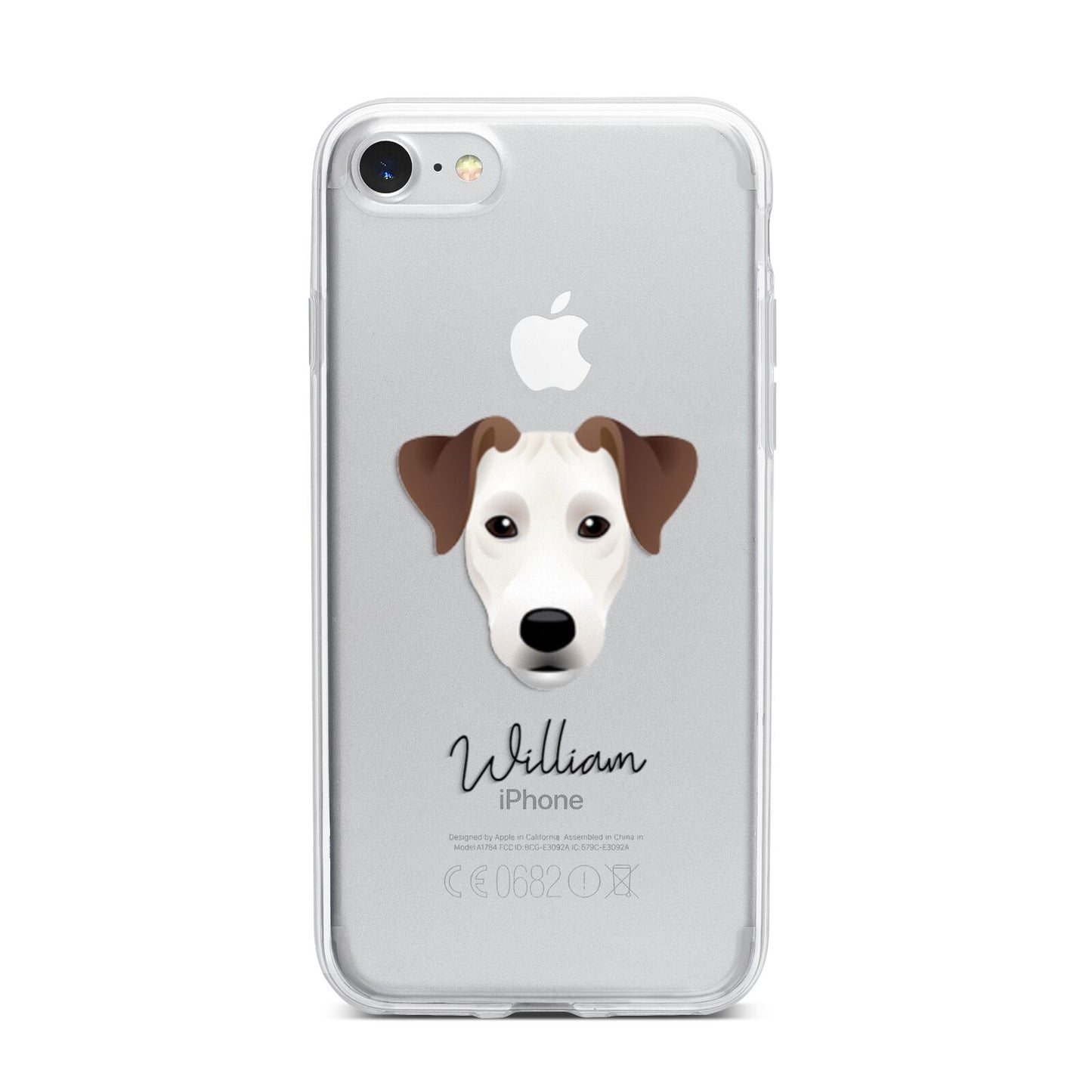 Parson Russell Terrier Personalised iPhone 7 Bumper Case on Silver iPhone