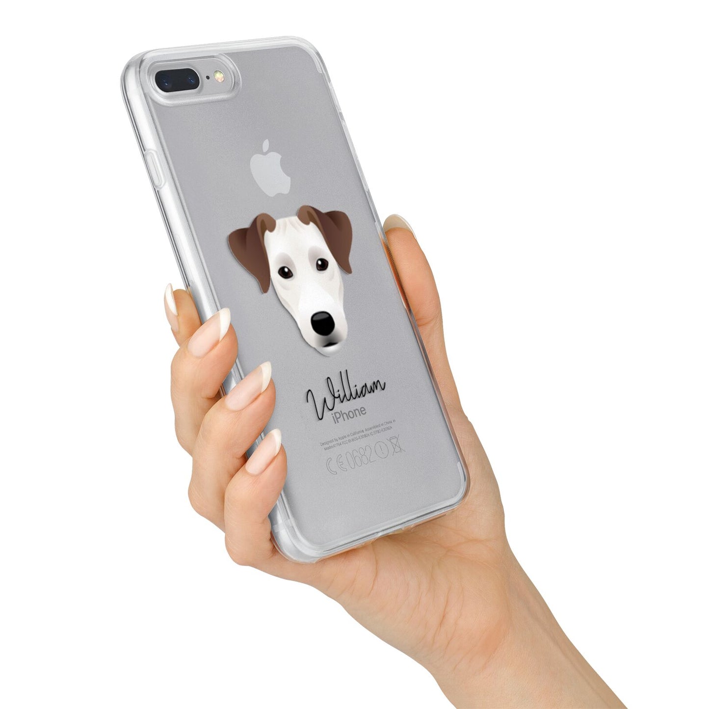 Parson Russell Terrier Personalised iPhone 7 Plus Bumper Case on Silver iPhone Alternative Image