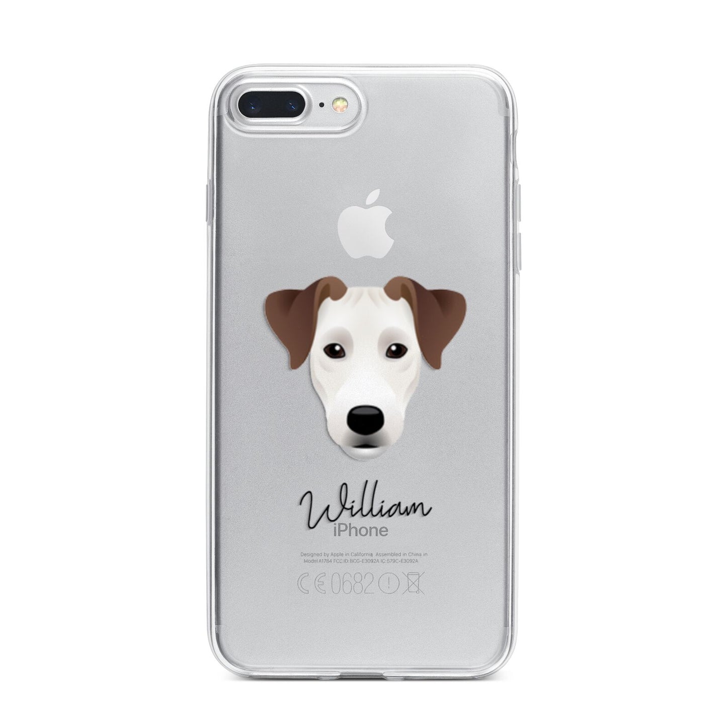 Parson Russell Terrier Personalised iPhone 7 Plus Bumper Case on Silver iPhone
