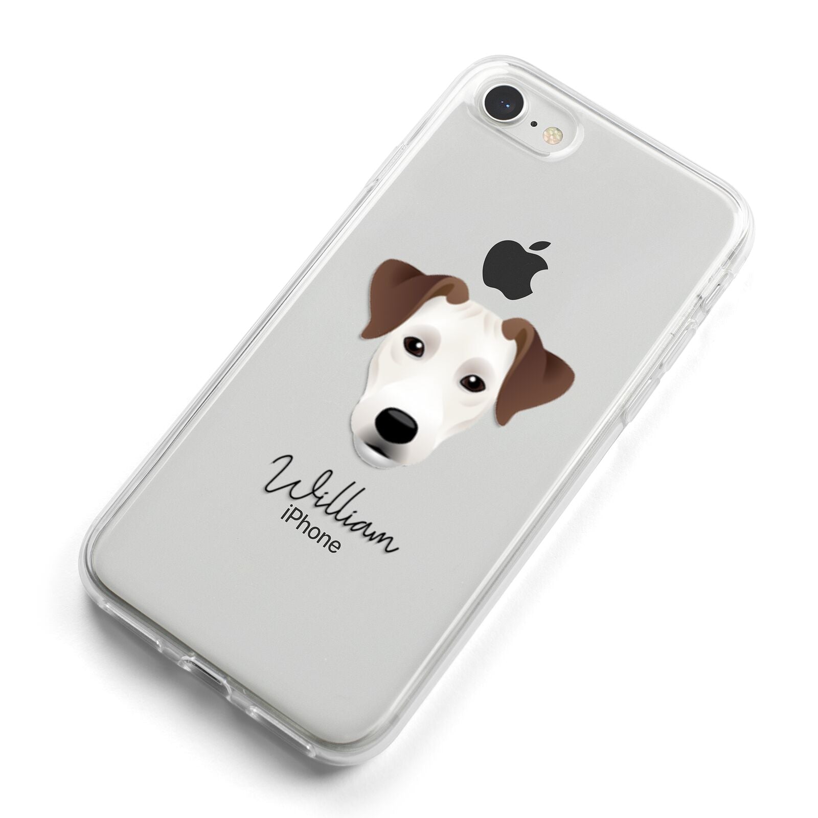 Parson Russell Terrier Personalised iPhone 8 Bumper Case on Silver iPhone Alternative Image