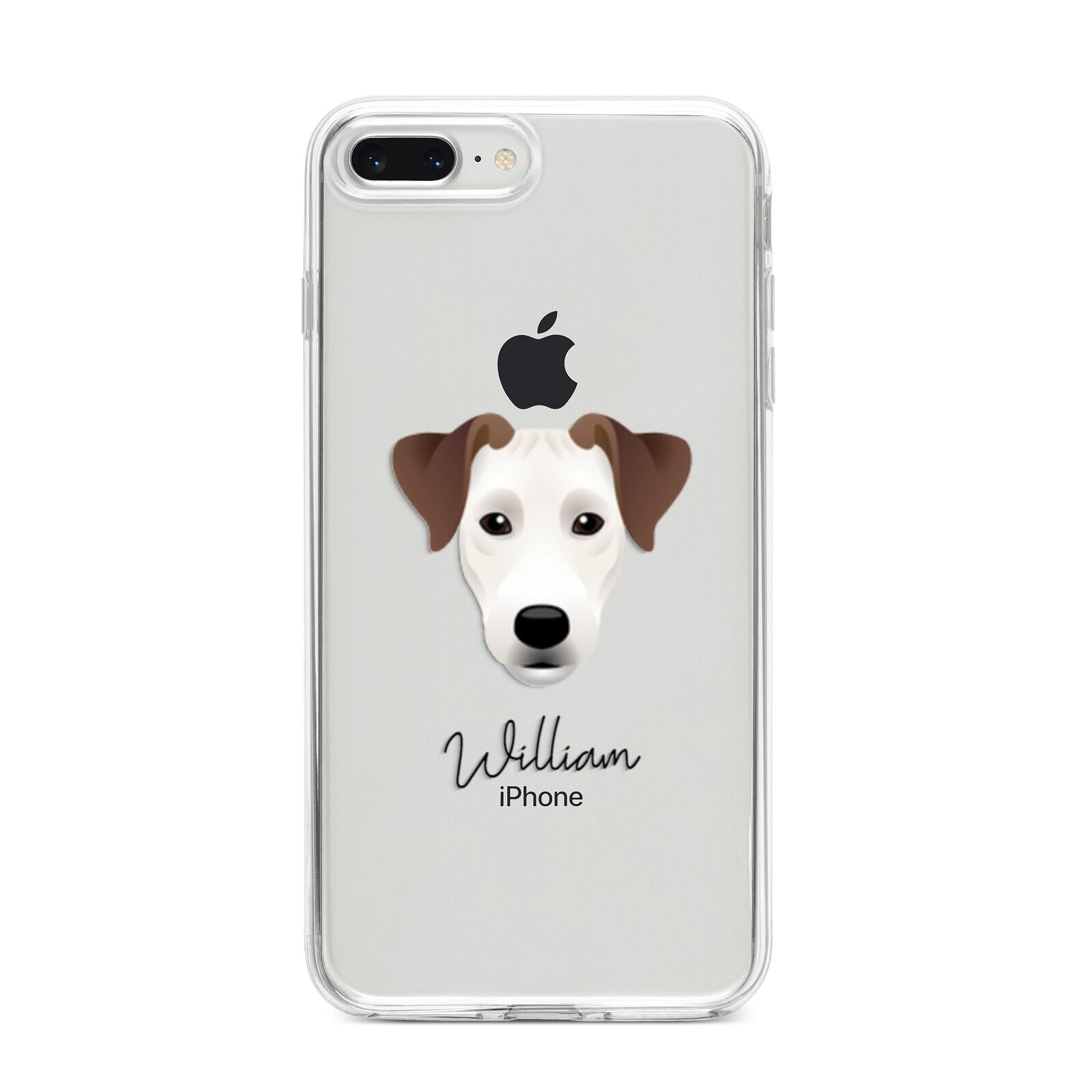 Parson Russell Terrier Personalised iPhone 8 Plus Bumper Case on Silver iPhone