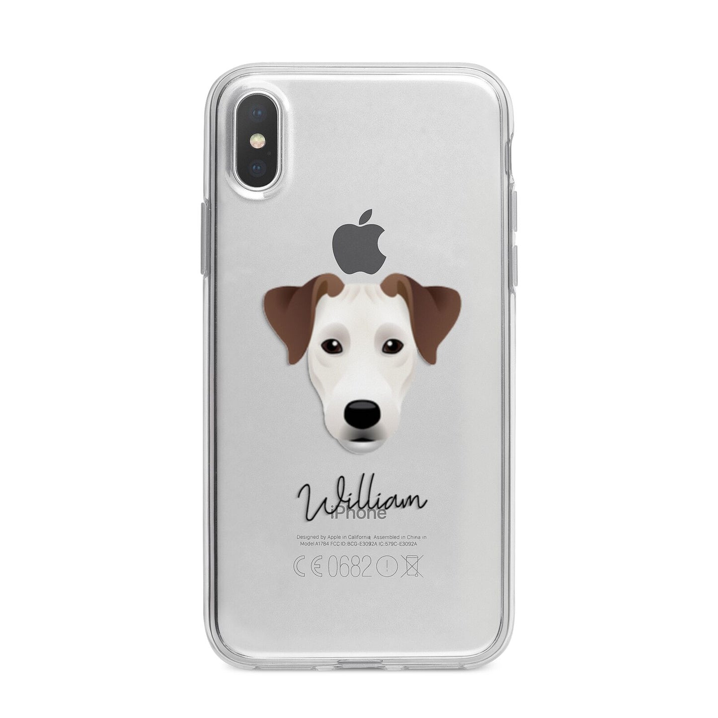 Parson Russell Terrier Personalised iPhone X Bumper Case on Silver iPhone Alternative Image 1