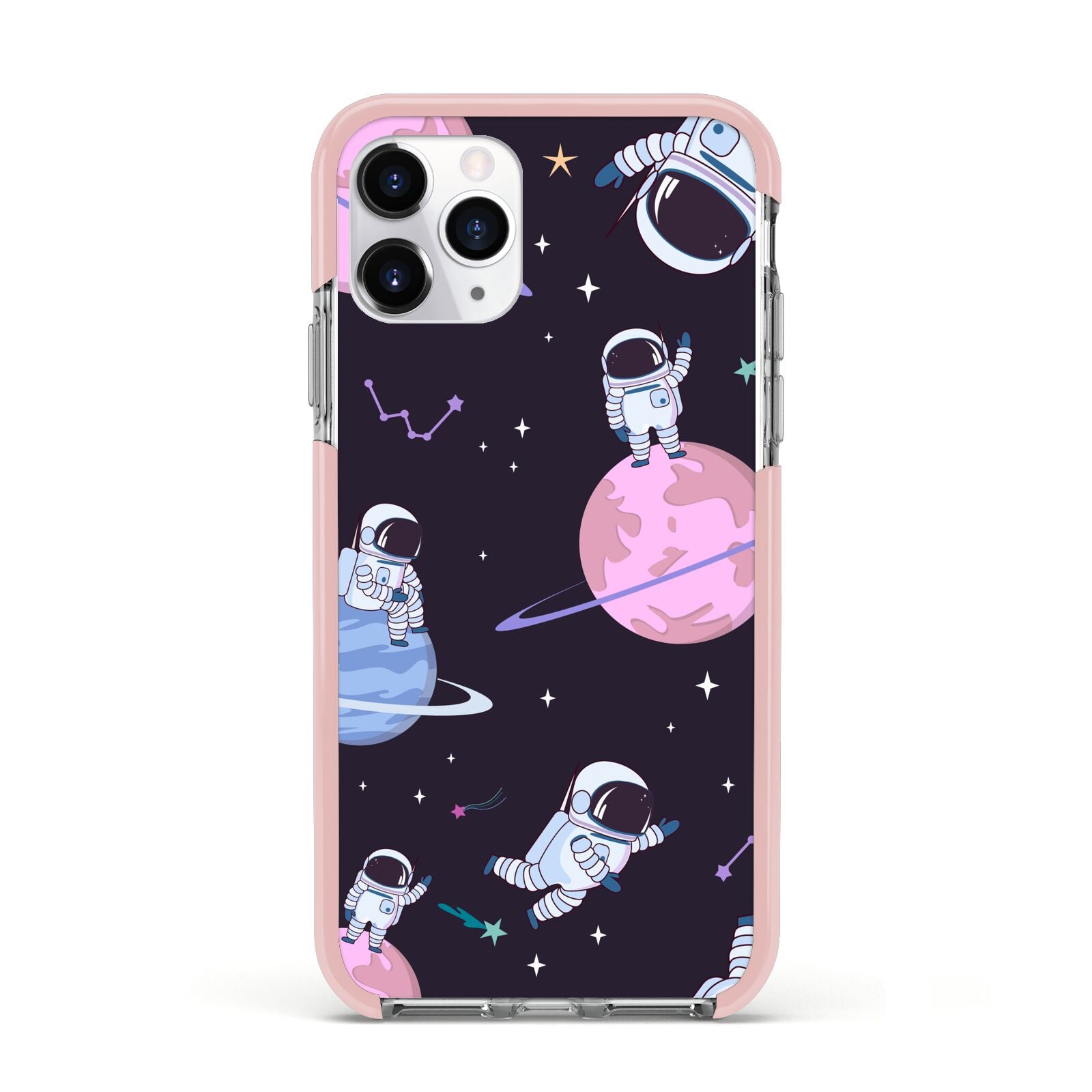 Pastel Hue Space Scene Apple iPhone 11 Pro in Silver with Pink Impact Case