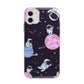 Pastel Hue Space Scene Apple iPhone 11 in White with Bumper Case