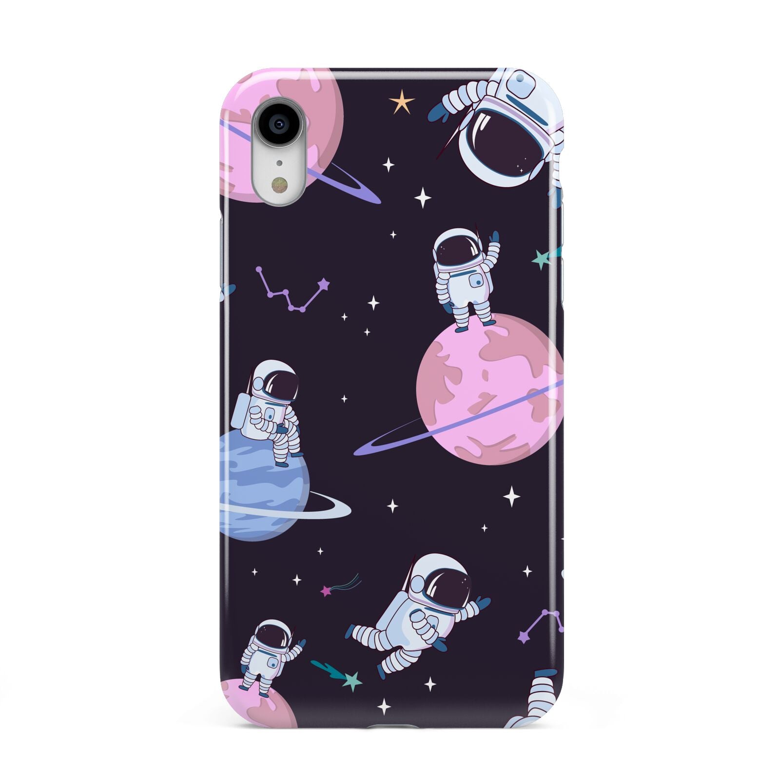 Pastel Hue Space Scene Apple iPhone XR White 3D Tough Case