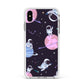 Pastel Hue Space Scene Apple iPhone Xs Max Impact Case White Edge on Silver Phone