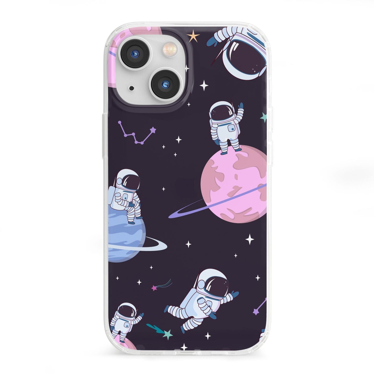 Pastel Hue Space Scene iPhone 13 Mini Clear Bumper Case