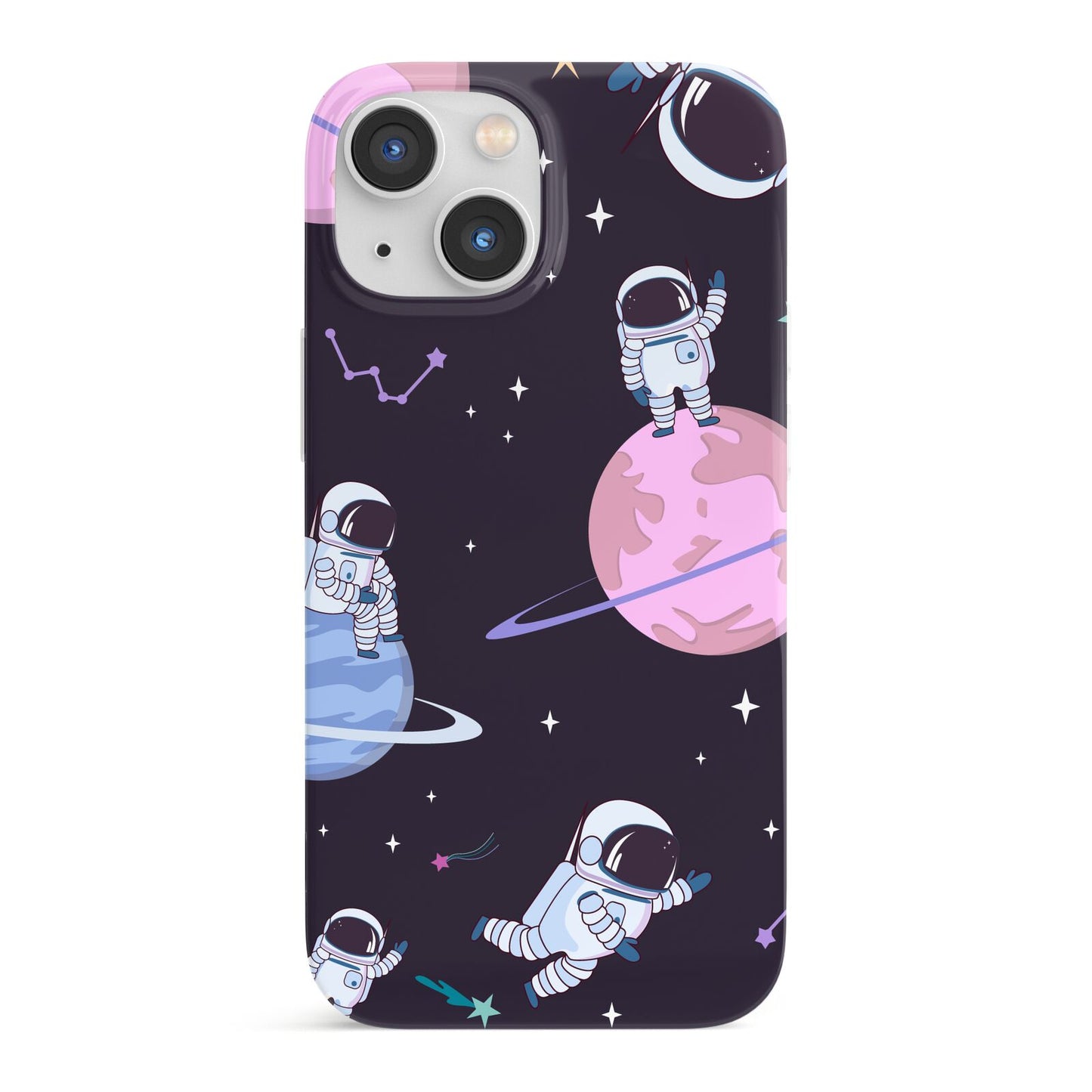 Pastel Hue Space Scene iPhone 13 Mini Full Wrap 3D Snap Case
