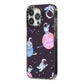 Pastel Hue Space Scene iPhone 13 Pro Black Impact Case Side Angle on Silver phone
