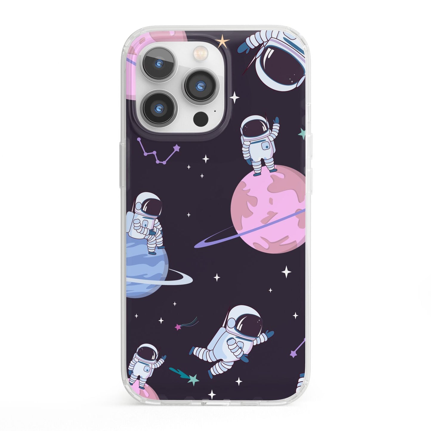Pastel Hue Space Scene iPhone 13 Pro Clear Bumper Case