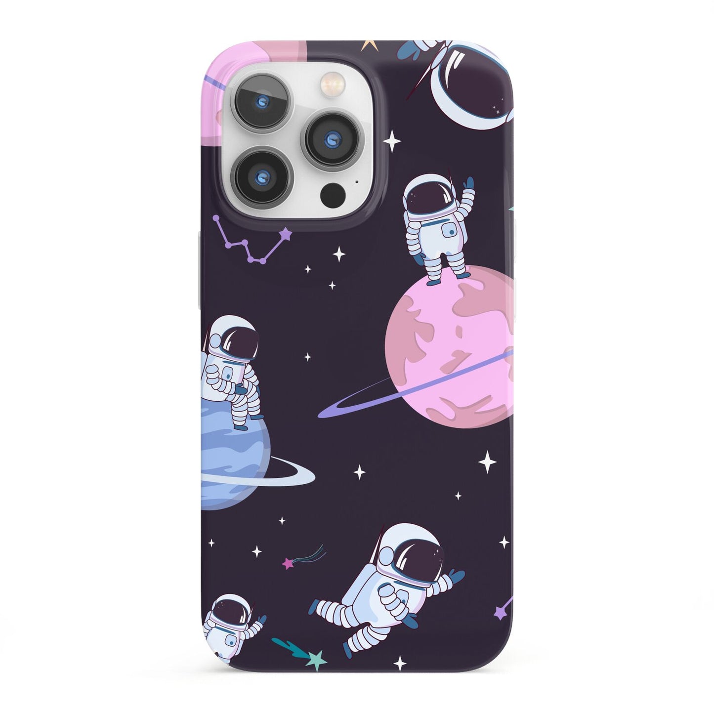 Pastel Hue Space Scene iPhone 13 Pro Full Wrap 3D Snap Case