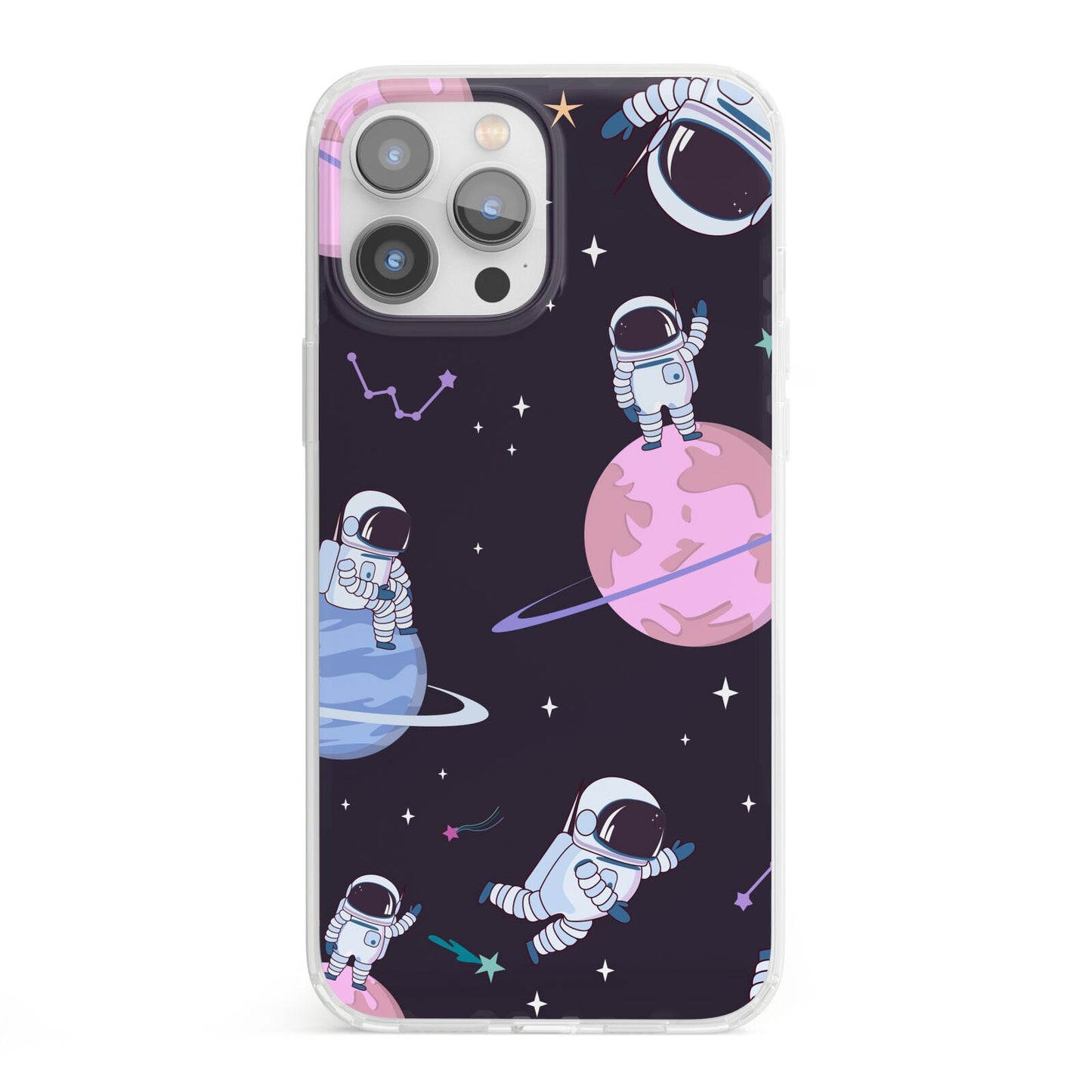 Pastel Hue Space Scene iPhone 13 Pro Max Clear Bumper Case