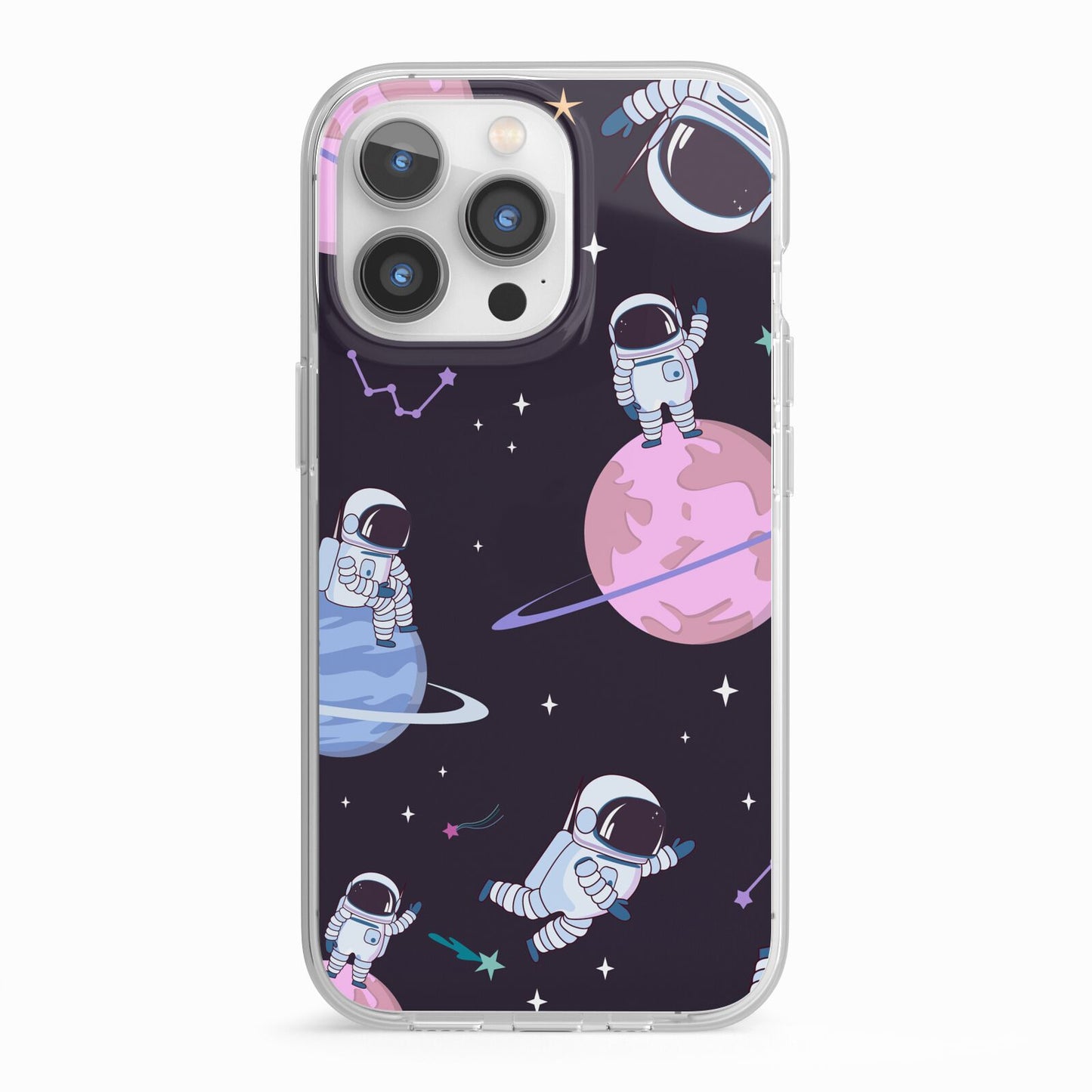 Pastel Hue Space Scene iPhone 13 Pro TPU Impact Case with White Edges